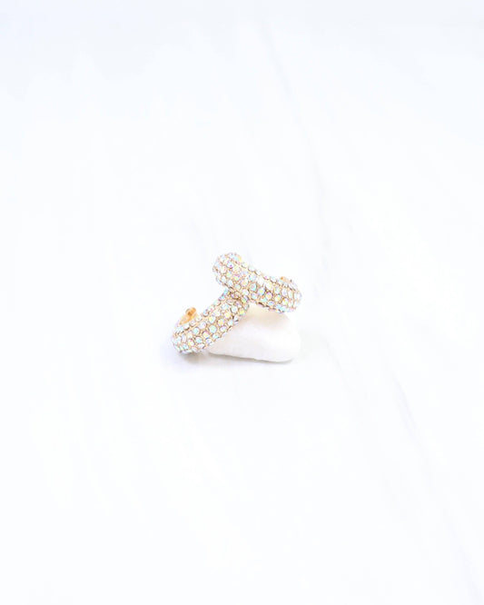 Del Ray Sparkle Hoop Earring Opal