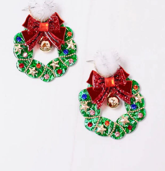 Pom Pom Wreath Earring