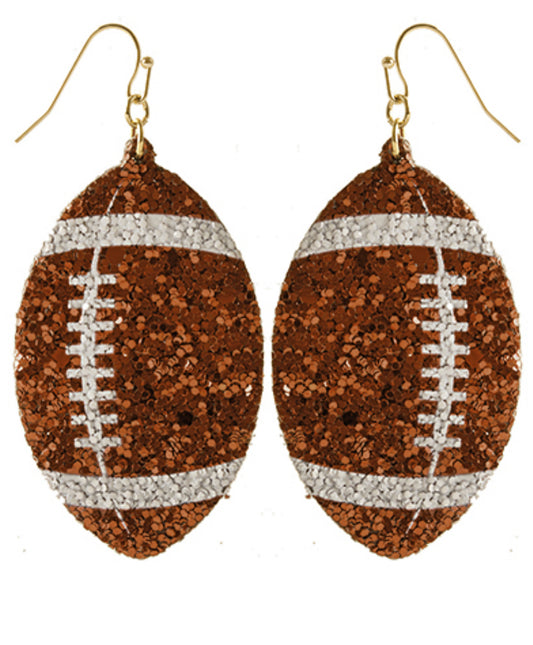 Glitter Football Earrings