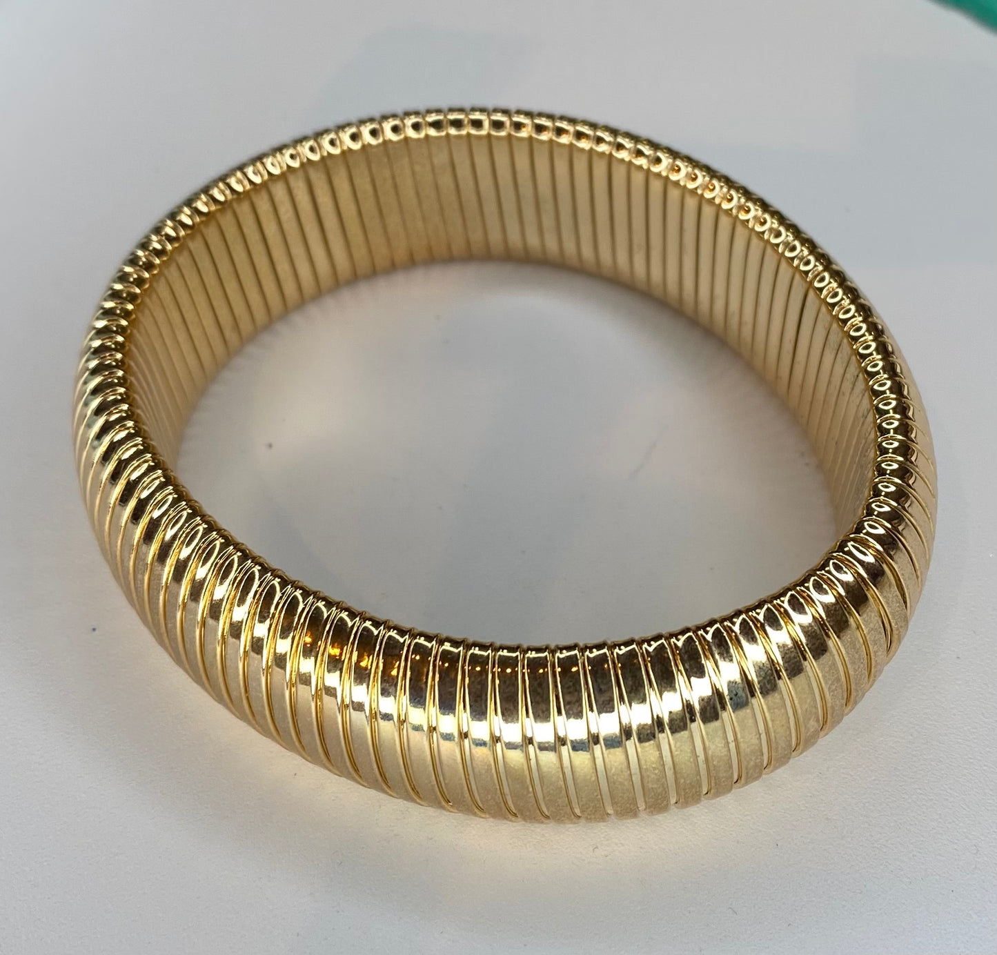 Metal Herringbone Bangle Bracelet