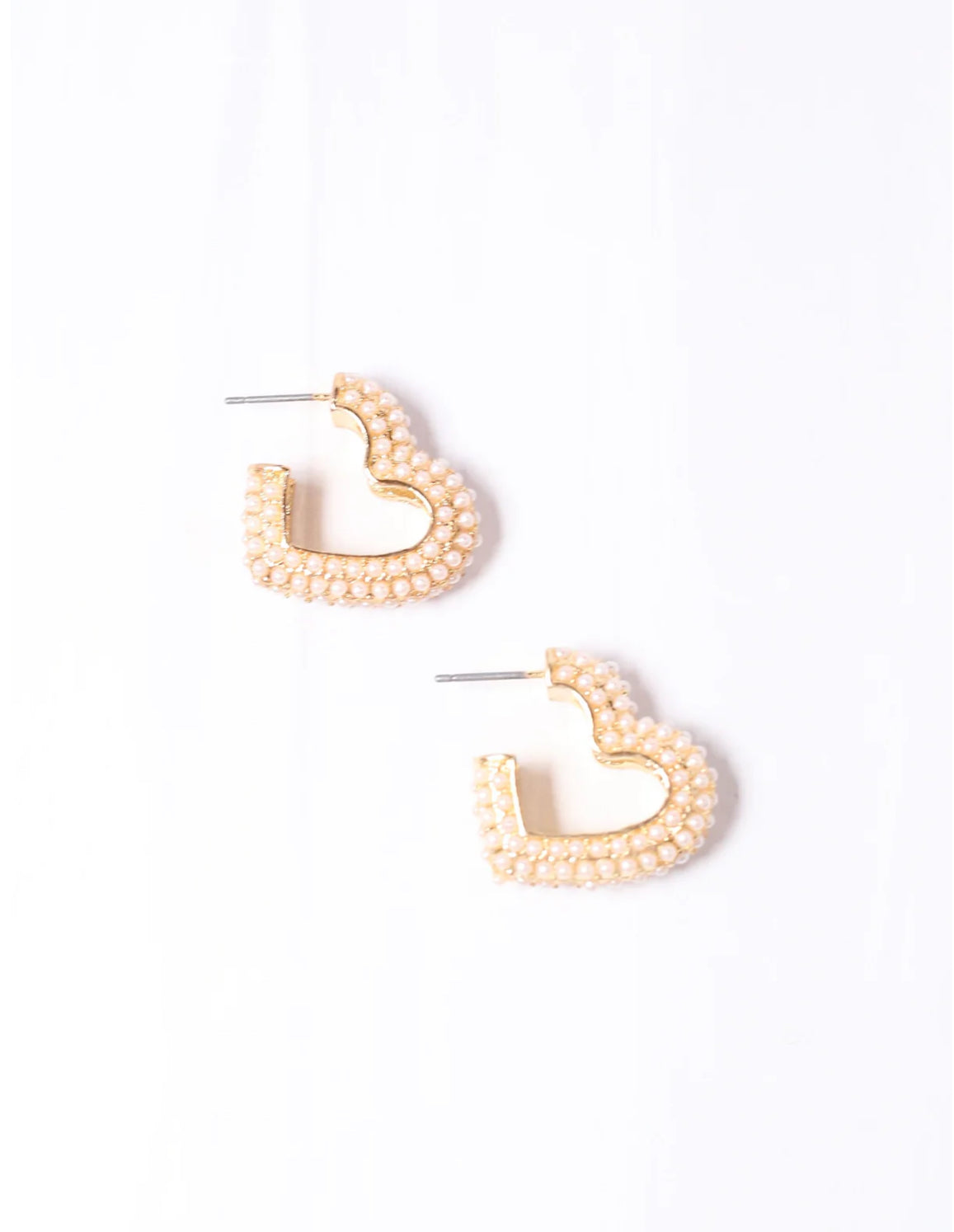 Larkle Heart Hoop Earring Pearl