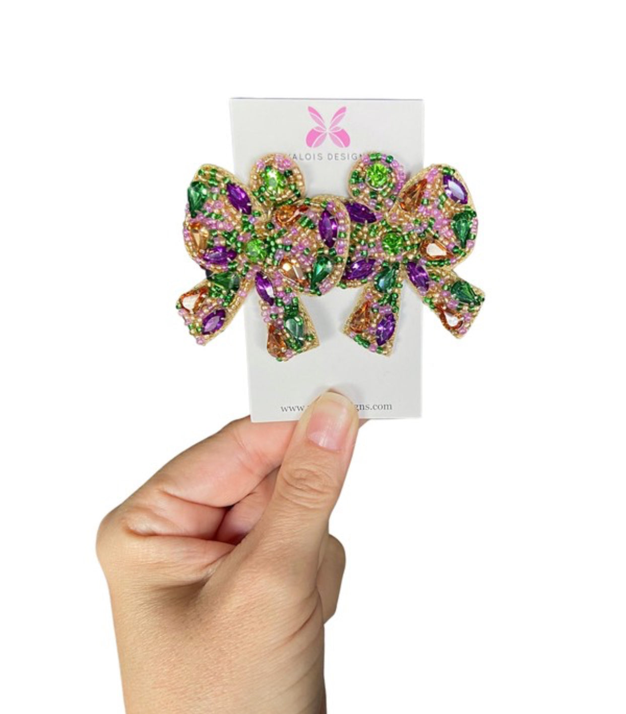 Mardi Gras Bow Earrings