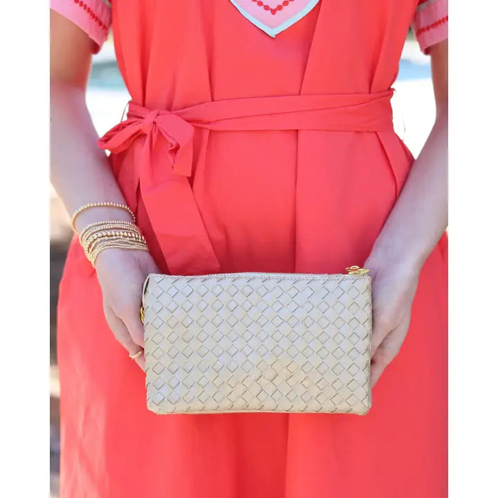 Liz Crossbody Bag Woven Champagne