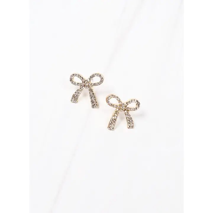 Wendover Cz Bow Earring Gold