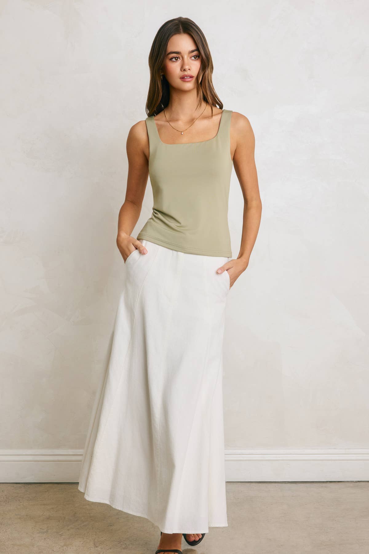 Square Neck Double Faced Top
