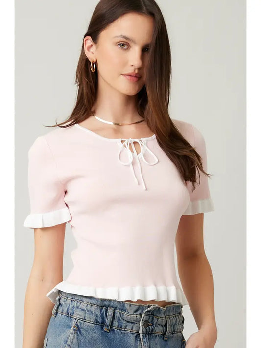 Sweetheart Ruffle Bow Top