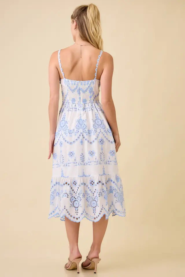 Bluebell Eyelet Midi Dress