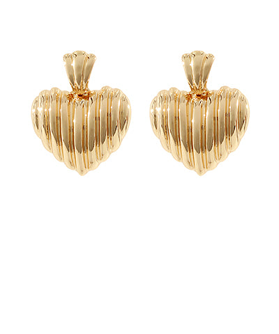 Textured Bold Heart Earrings