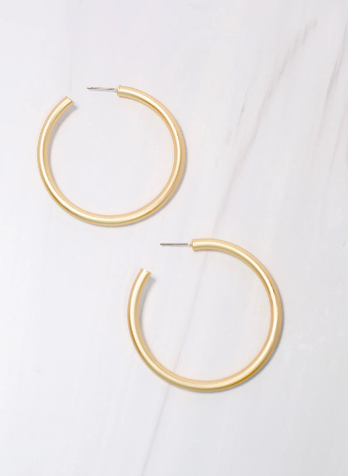 Arden Satin Matte Hoop Earring