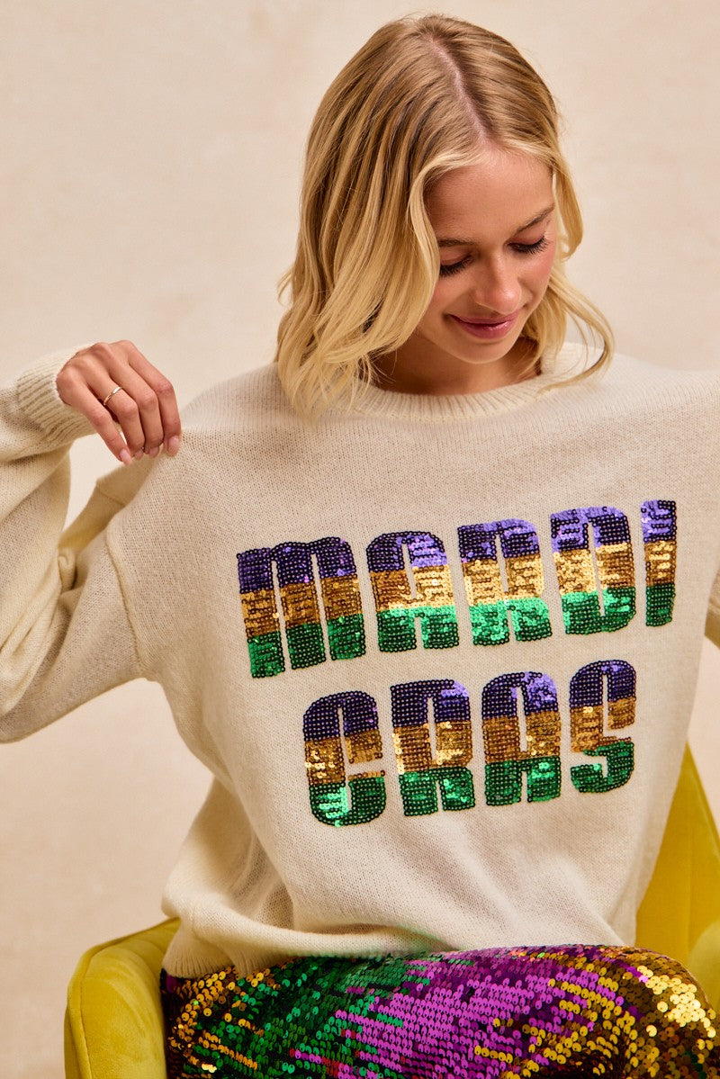Retro Mardi Gras Sweater