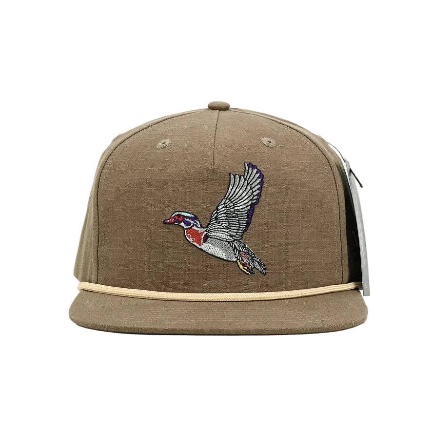 Flying Wood Duck Brown RipStop Hat