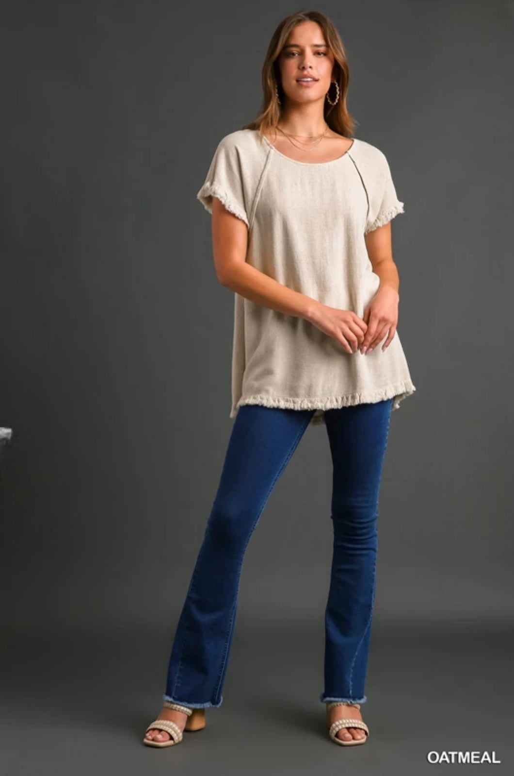 Linen Short Sleeve Top