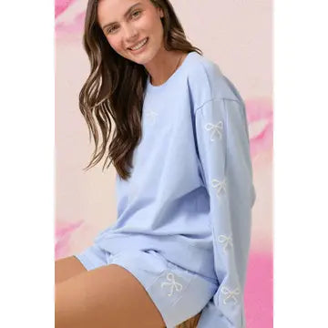 Bow Embroidered Lounge Set