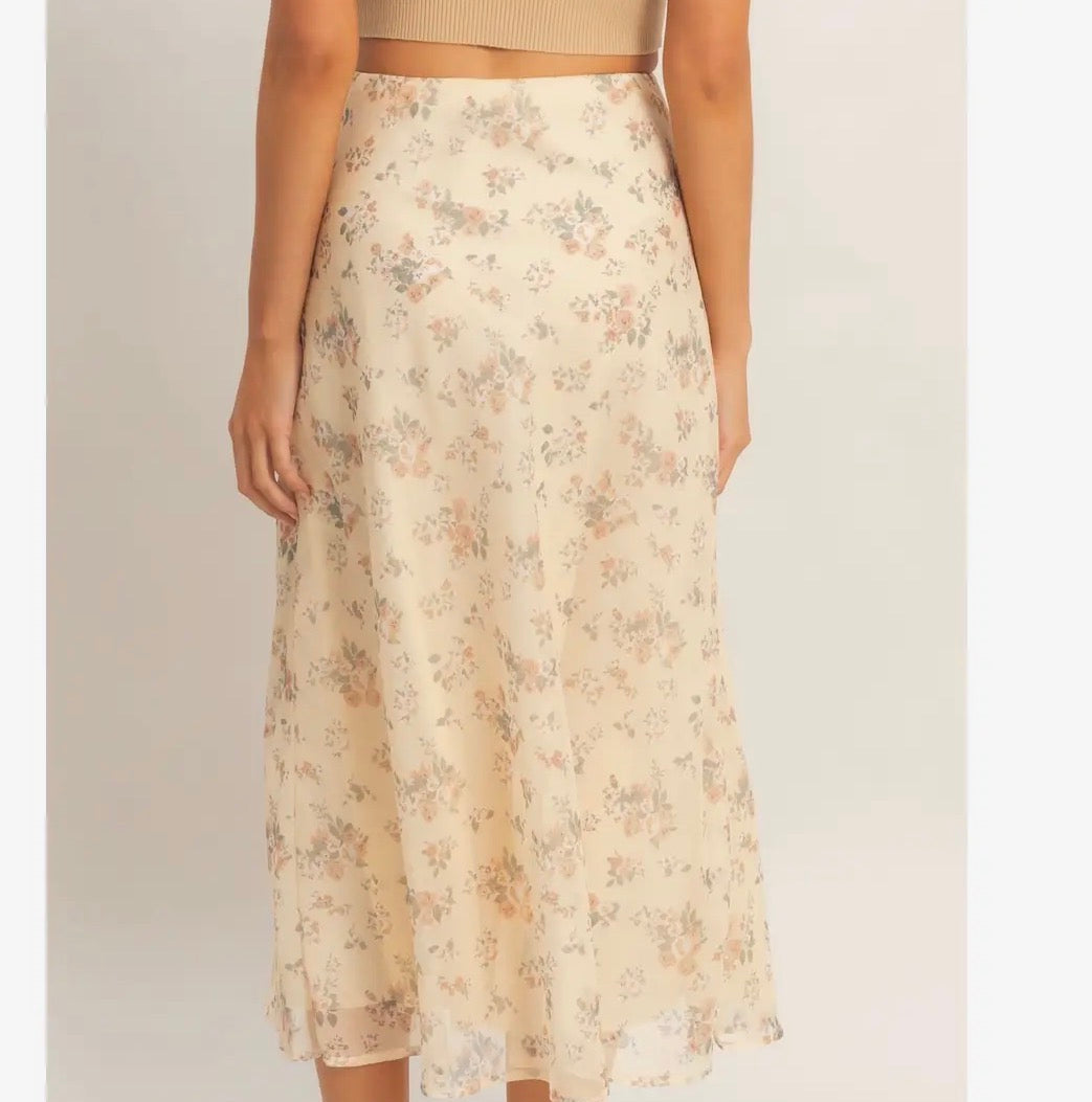 Lemon Blossom Midi Skirt