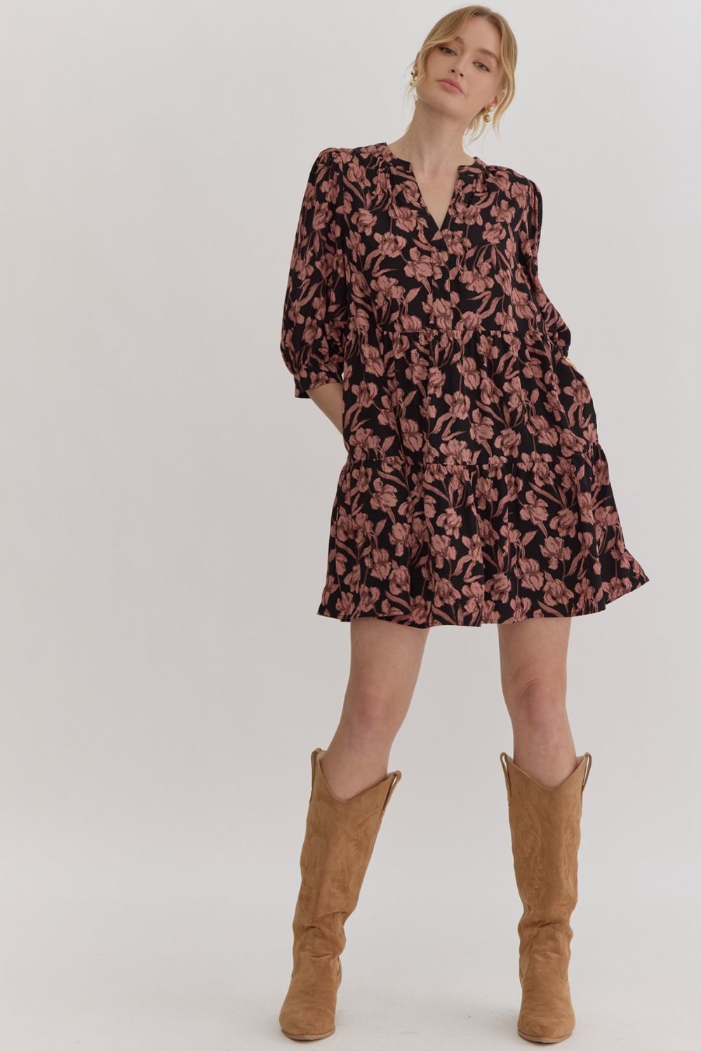 Wild Rosette Floral Dress