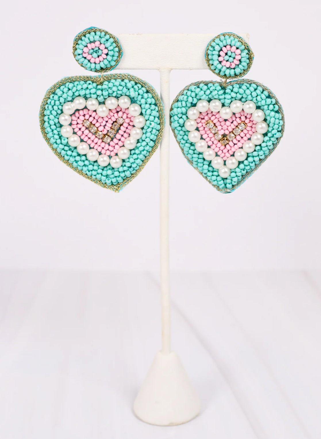 Just a Crush Heart Turquoise Earrings