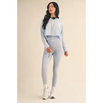 Cotton Slub Cutout Back Long Sleeve Layering Top