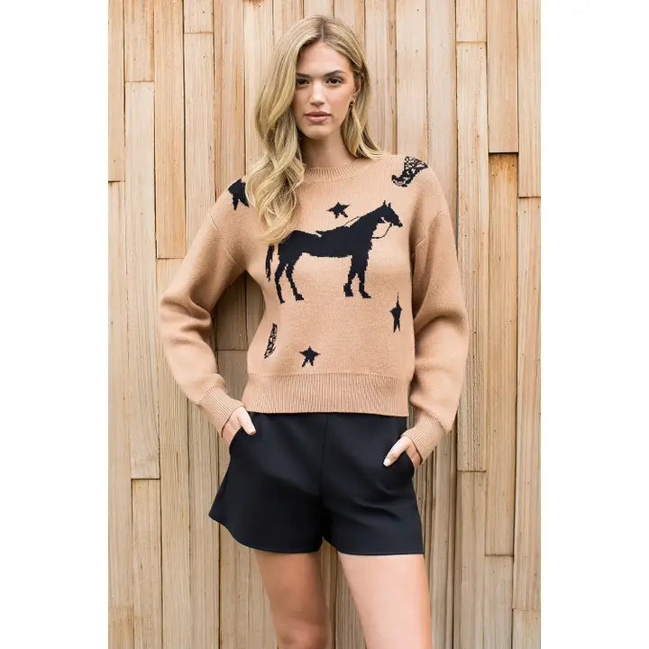 Starry Stallion Knit Sweater