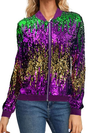 Mardi Gras Sequin Waterfall Jacket