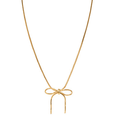 Bow Brass Chain Necklace