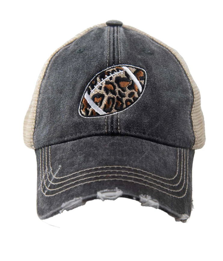 Vintage Leopard Football Trucker Hat