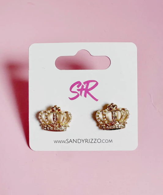 Gold Crown Stud Earring