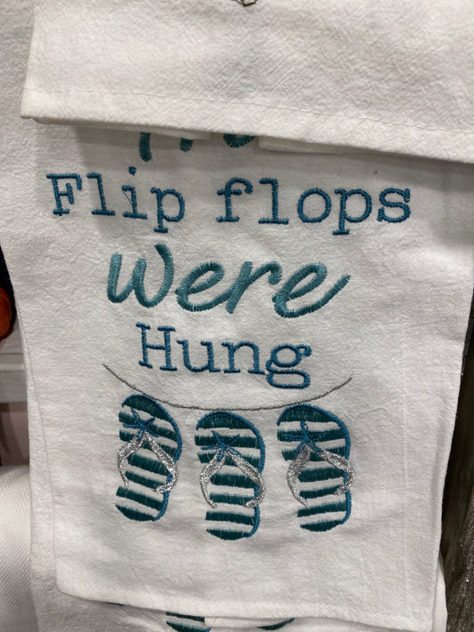 Flip Flops Were Hung Tea Towel