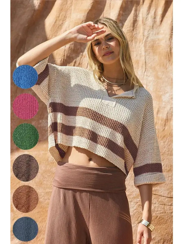 Coastal Clay Cropped Sweater