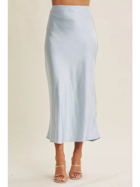 Moonlit Thick High Quality Silky Satin Bias Cut Maxi Skirt