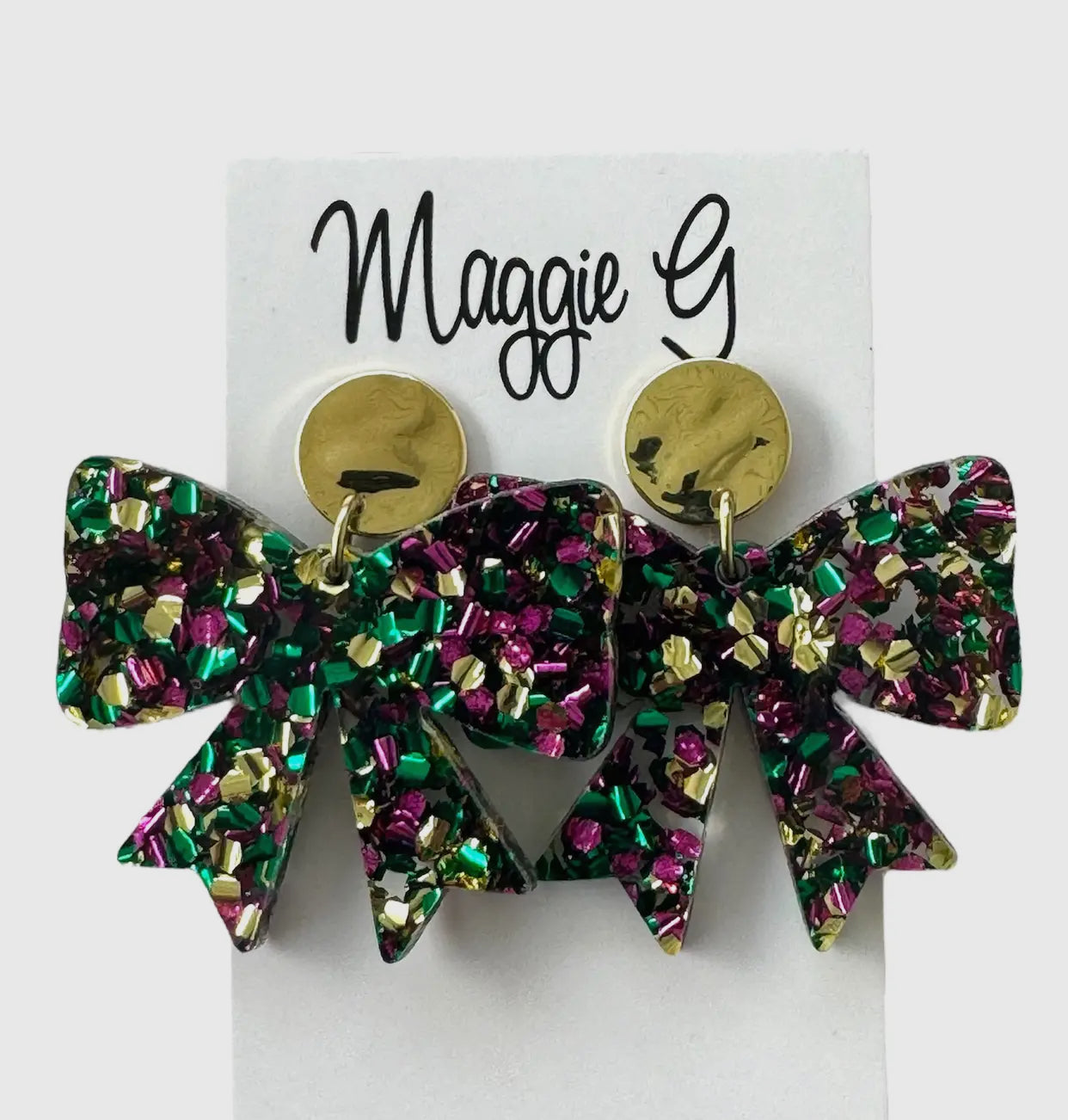 Chunky Glitter Bow Earrings