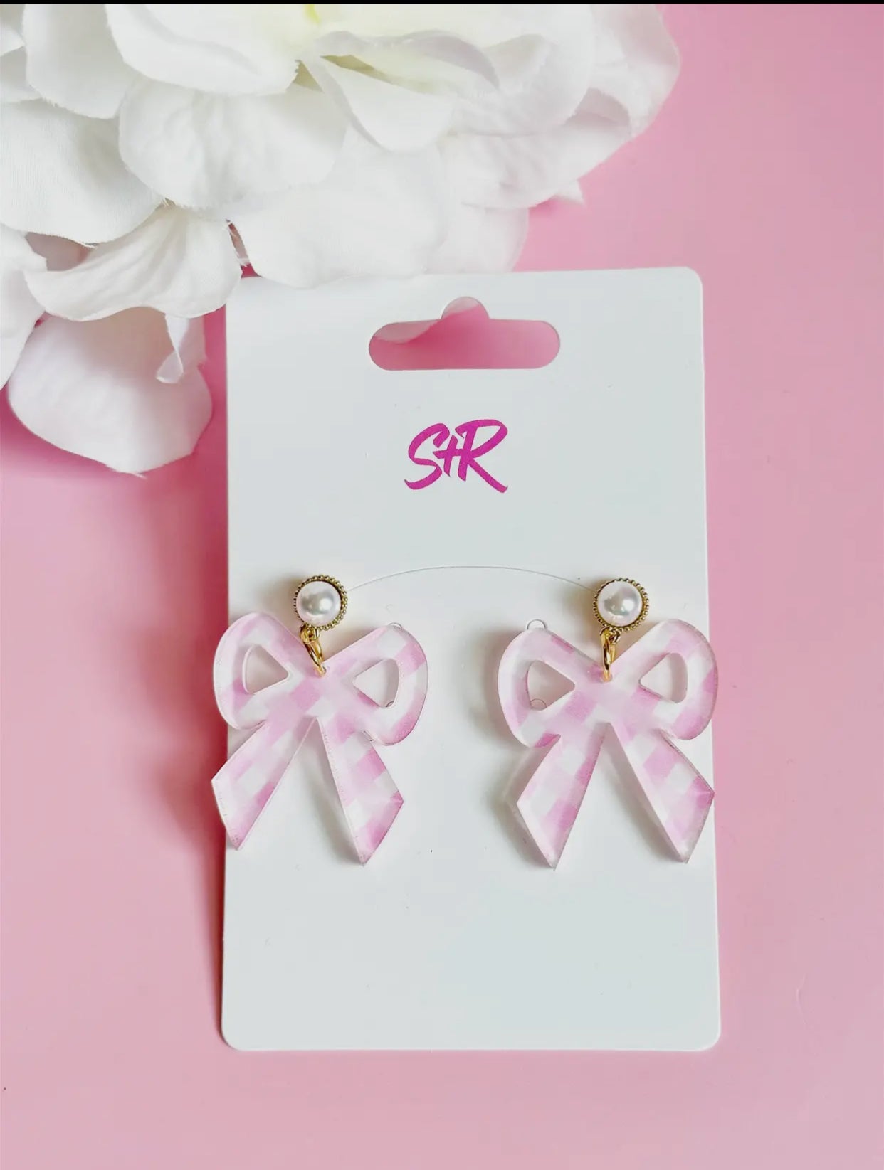 Gingham Bow Earrings