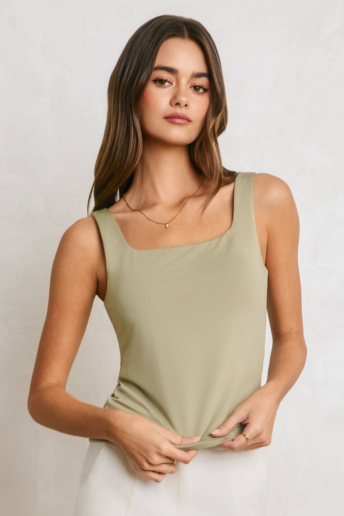 Square Neck Double Faced Top