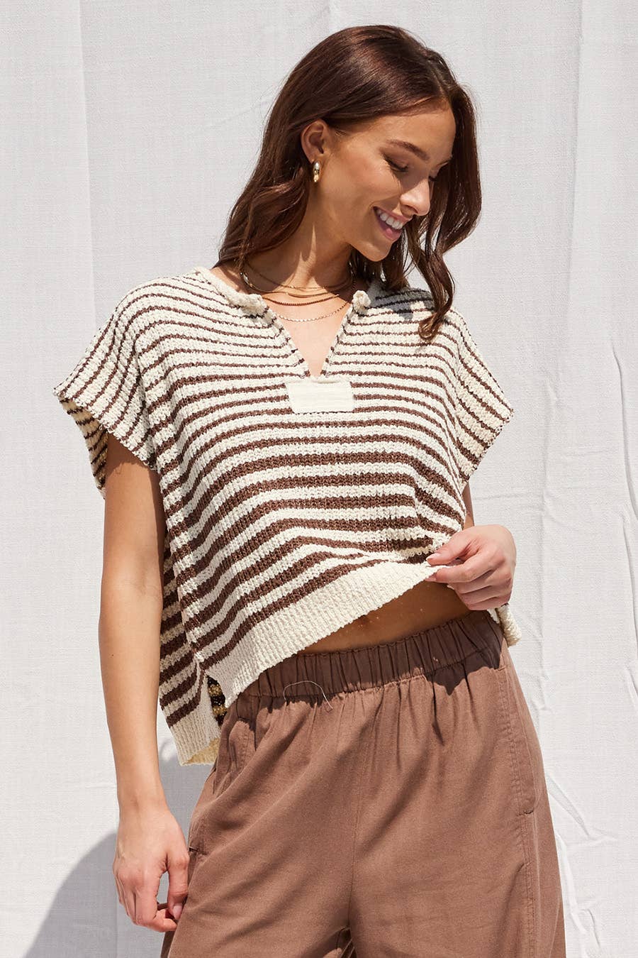 Striped Crop Sweater