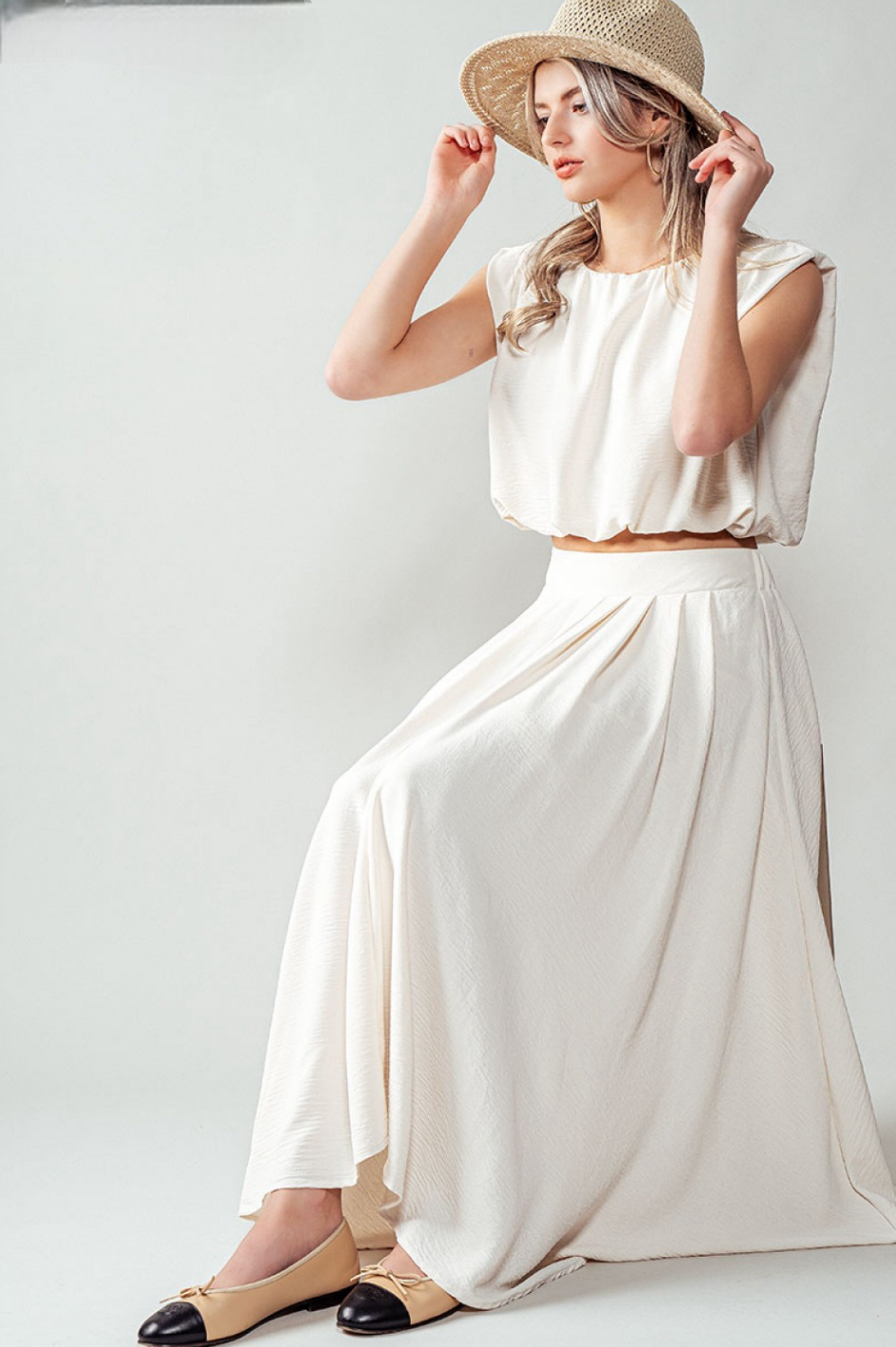 Pleated Maxi Skirt