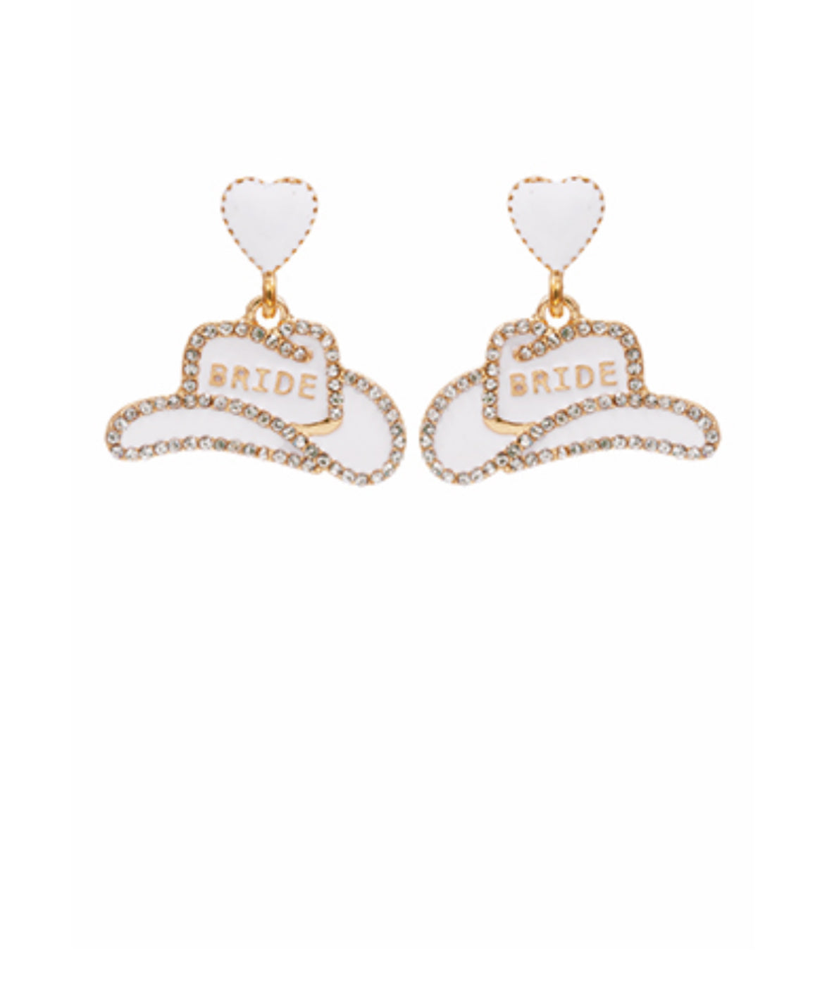 Bride Pave Cowboy Hat Earrings