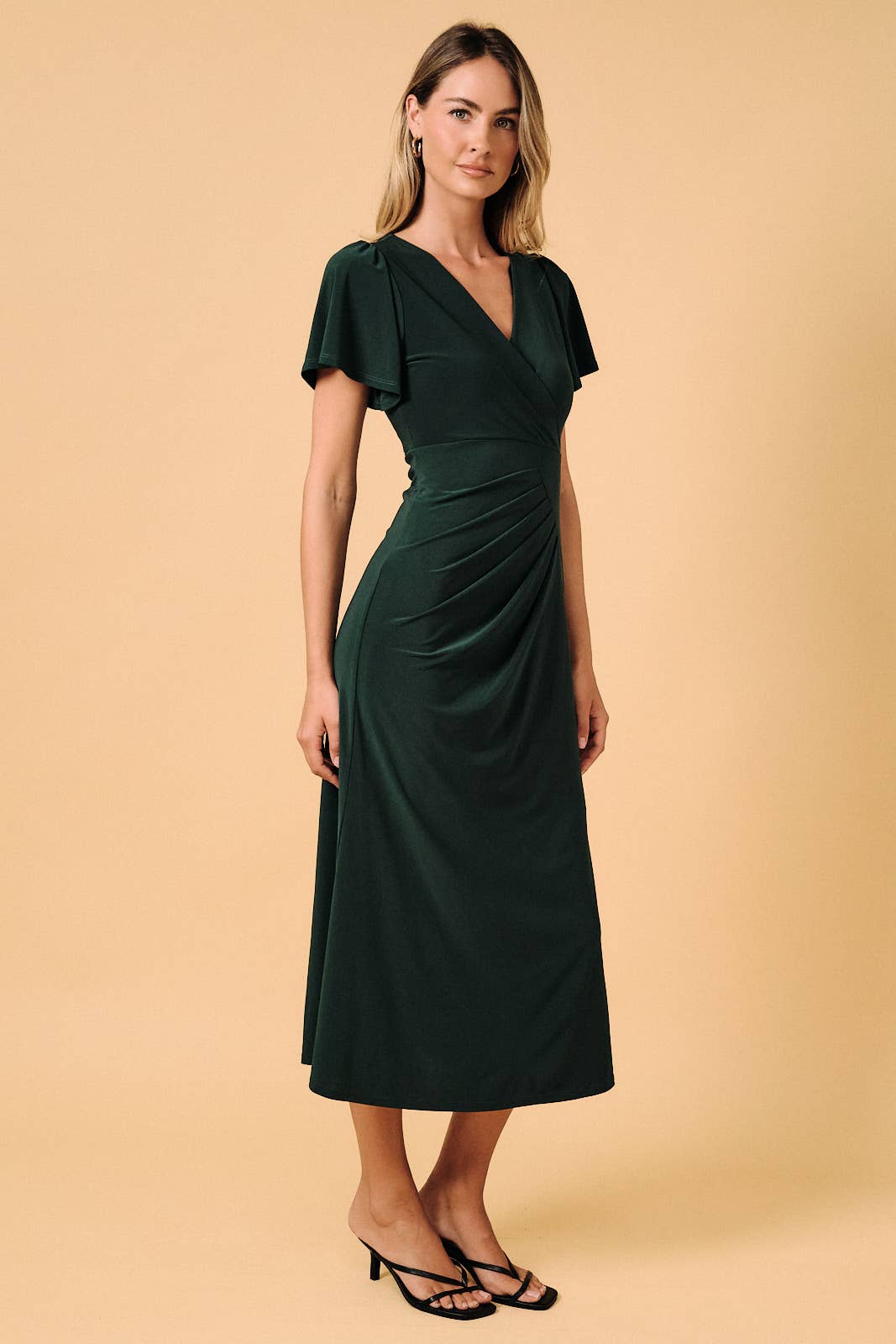 Emerald Grace Midi Dress