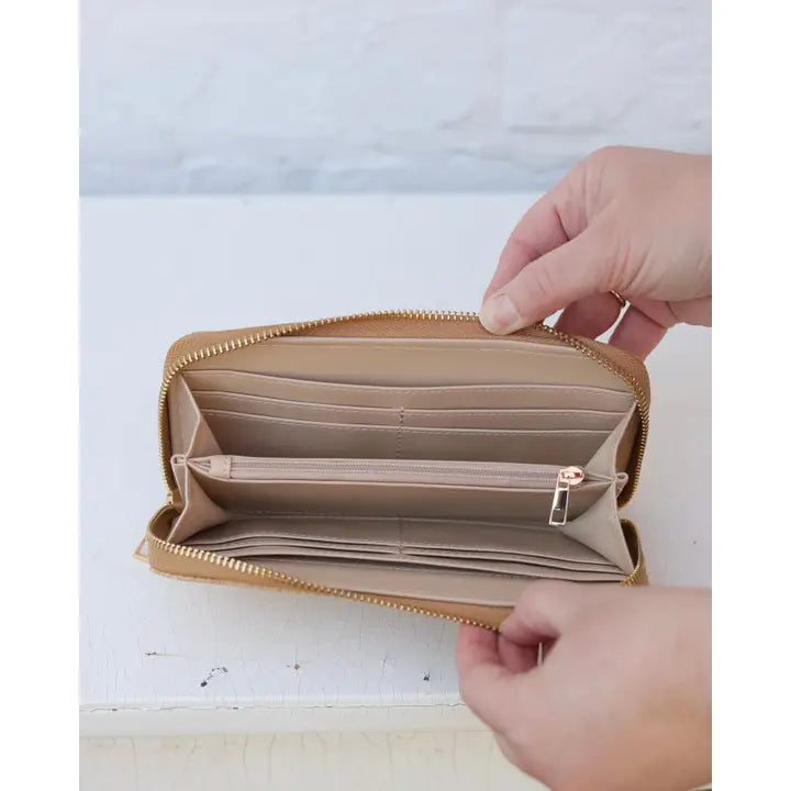 Penelope Wallet Woven Tan