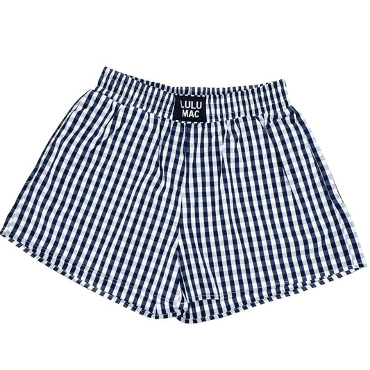 Lulu Mac Gingham Boxer Short Navy