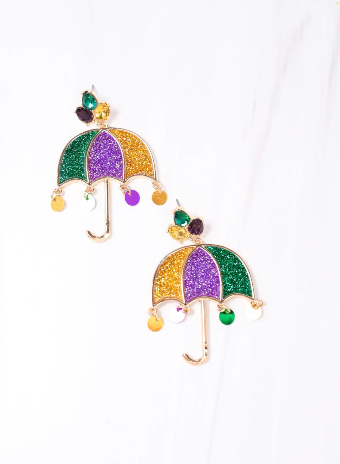 Glitter Parasol Embellished Earring