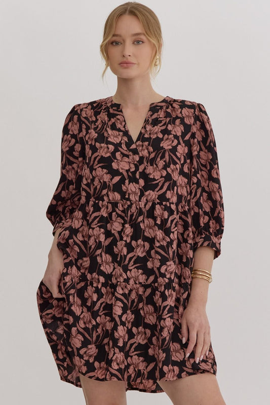 Wild Rosette Floral Dress