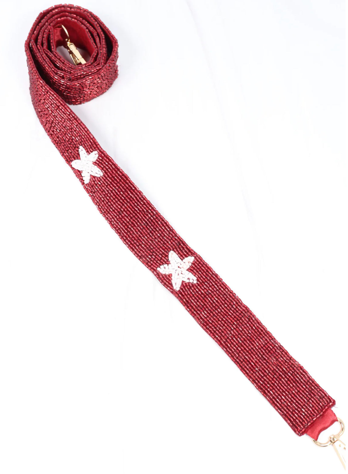 Star Beaded Crossbody Strap Red White