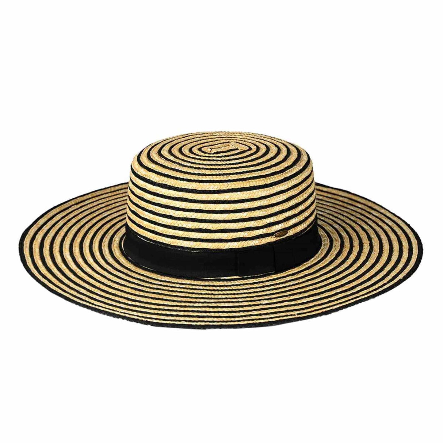 Kara Striped Boater Hat
