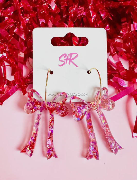 Confetti Bow Hoop Earring