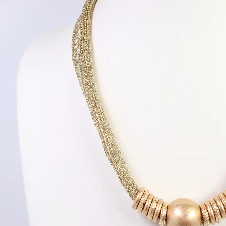 Ludington Statement Necklace Worn Gold