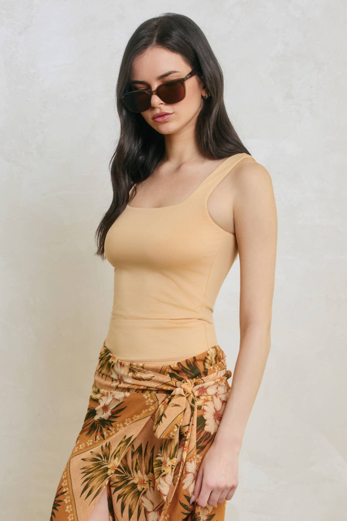 Square Neck Double Faced Top