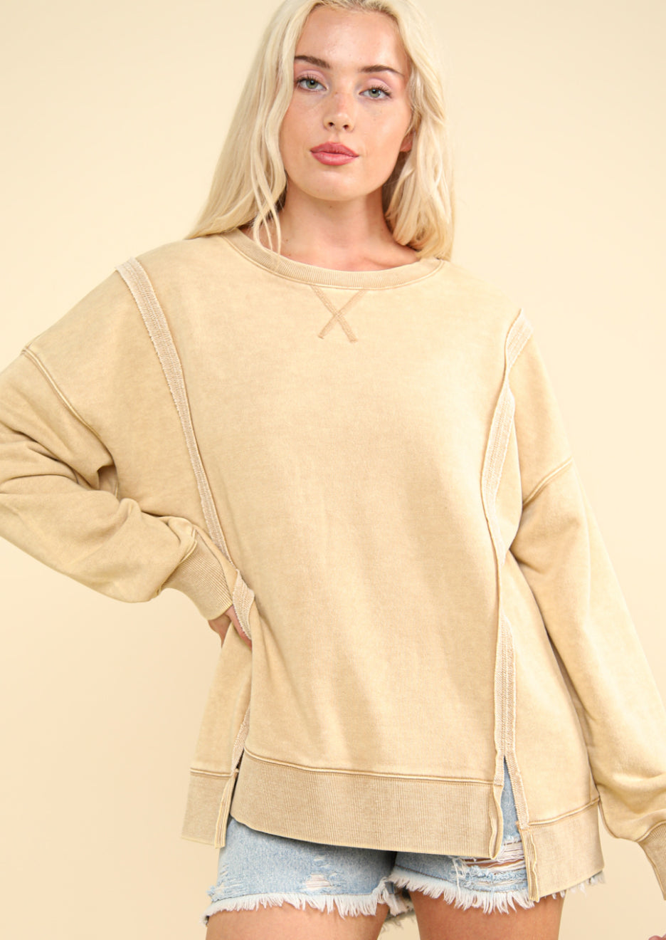 Mineral Washed Oversized Top