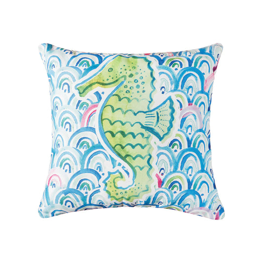 Mermaid Garden Seahorse Pillow