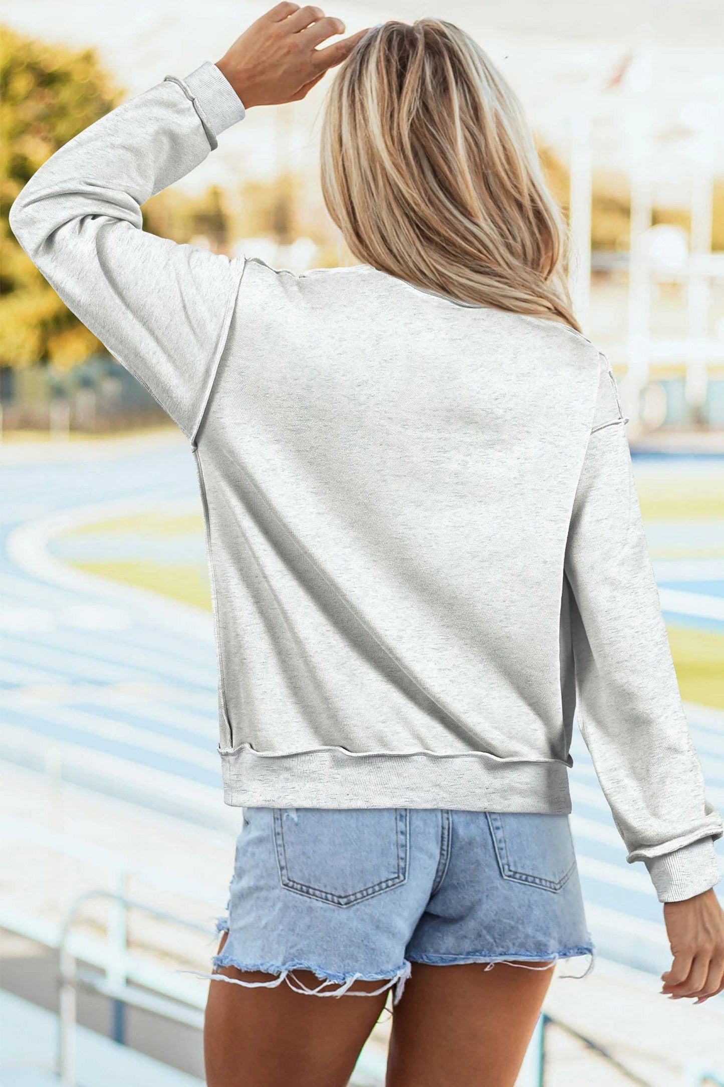 Light Grey AU/ TIGERS Reversible Printed Mock Neck Sweatshirt