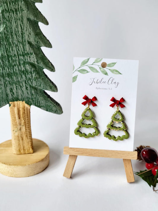 Bow Cutout Tree Earring