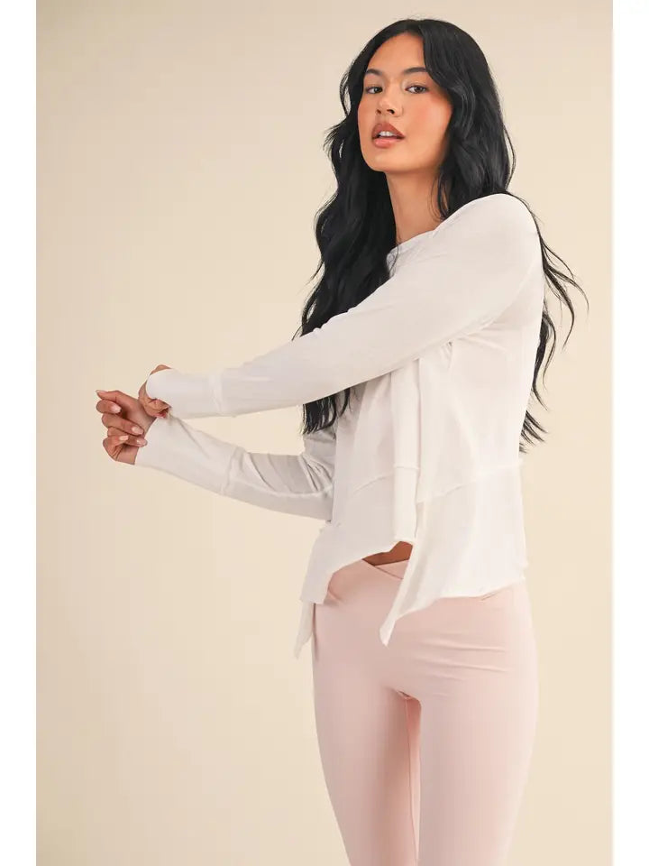 Cotton Slub Long Sleeve Layering Top